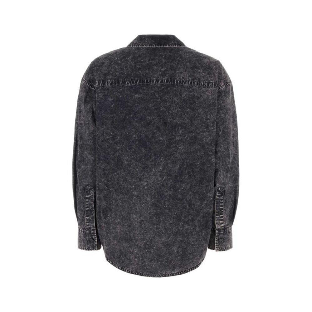 T By Alexander Wang Women Black Cotton Oversize Shirt - Picture 2 of 2